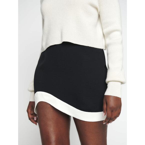 Reformation Penny Skirt - 0 - Black / Ivory